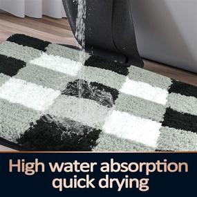 img 1 attached to 🛀 HOMELEX Buffalo Check Bathroom Rugs Sets 2 Piece - Non-Slip, Highly Absorbent Black and White Bath Mats...