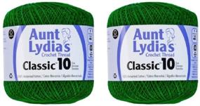 img 1 attached to Нить для вязания крючком Aunt Lydia's размер 10 в упаковке из 2 штук - миртово-зеленая