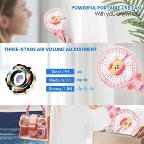 img 2 attached to 🌬️ INXDOLHOM Handheld Fan USB Fan - Portable USB Rechargeable Cooling Fan, Compact Table Fan for Outdoors, Indoors, Travel - 270° Foldable Design