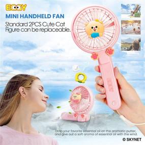 img 3 attached to 🌬️ INXDOLHOM Handheld Fan USB Fan - Portable USB Rechargeable Cooling Fan, Compact Table Fan for Outdoors, Indoors, Travel - 270° Foldable Design
