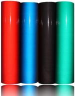🎨 reflective vinyl sheets, 12x12 reflective adhesive vinyl sheets for crafts, stickers, decals, signs, address and mailboxes - turner moore edition (blue, red, green, black 4-pack) logo