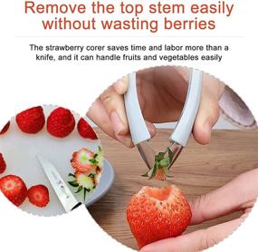 img 3 attached to 🍓 Stainless Steel Fruit and Vegetable Huller & Corer - Strawberry, Potato, Pineapple, Tomato - Eye Peeler Included - Portable Kitchen Gadget