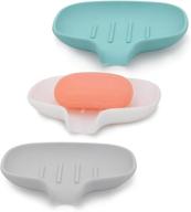 🧼 aimai silicone soap dish with drain, 3-pack bar soap holder for shower/bathroom, self draining waterfall soap tray/saver for kitchen, keep soap dry & clean easily logo