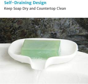 img 3 attached to 🧼 AIMAI Silicone Soap Dish with Drain, 3-Pack Bar Soap Holder for Shower/Bathroom, Self Draining Waterfall Soap Tray/Saver for Kitchen, Keep Soap Dry & Clean Easily