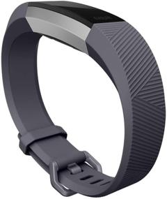 img 2 attached to Усовершенствуйте свой Fitbit Alta HR и Alta Classic с помощью аксессуарной ленты сине-серого цвета, размером L.