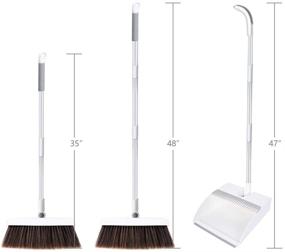 img 1 attached to 🧹 Upgraded Active Broom and Dustpan Set - Long Handled, Upright Standing Lobby Broom and Store Sweep - Lightweight, Robust and Great Edge Performance (with Clip-on Handle)