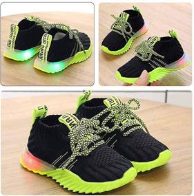 img 3 attached to 👟 Knemksplanet Light Up Sneakers for Toddler Boys and Girls: Lightweight, Soft Mesh Knit LED Light Shoes for Little Kids, Baby Running Shoes - Breathable First Walkers Sports Sneakers
