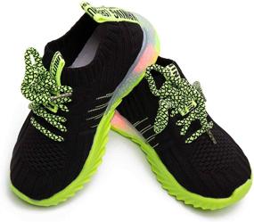 img 1 attached to 👟 Knemksplanet Light Up Sneakers for Toddler Boys and Girls: Lightweight, Soft Mesh Knit LED Light Shoes for Little Kids, Baby Running Shoes - Breathable First Walkers Sports Sneakers