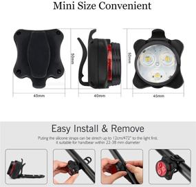 img 2 attached to 🚲 Akale USB Rechargeable Bike Lights Set - Super Bright LED Front and Rear Bicycle Lights, 650mah Lithium Battery, 4 Light Modes, IPX4 Waterproof, Includes 2 USB Cables and 4 Straps