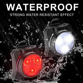 img 1 attached to 🚲 Akale USB Rechargeable Bike Lights Set - Super Bright LED Front and Rear Bicycle Lights, 650mah Lithium Battery, 4 Light Modes, IPX4 Waterproof, Includes 2 USB Cables and 4 Straps