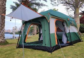 img 3 attached to Spacious KTT Large Tent for Family and Friends Gathering - 4~6 Person, Waterproof, Double Layer, 2 Rooms, 3 Doors, and 3 Windows with Mesh - Perfect for Outdoor Adventures and Camping