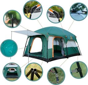 img 1 attached to Spacious KTT Large Tent for Family and Friends Gathering - 4~6 Person, Waterproof, Double Layer, 2 Rooms, 3 Doors, and 3 Windows with Mesh - Perfect for Outdoor Adventures and Camping