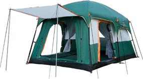 img 4 attached to Spacious KTT Large Tent for Family and Friends Gathering - 4~6 Person, Waterproof, Double Layer, 2 Rooms, 3 Doors, and 3 Windows with Mesh - Perfect for Outdoor Adventures and Camping