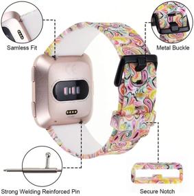 img 2 attached to 📿 Стильные совместимые ремешки для замены для Fitbit Versa/Versa 2/Lite - модный браслет для мужчин и женщин