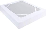 🛏️ bed skirt alternative: elastic wrap around box spring cover for queen size beds [white, fits up to 13"] логотип