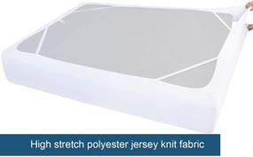 img 1 attached to 🛏️ Bed Skirt Alternative: Elastic Wrap Around Box Spring Cover for Queen Size Beds [White, Fits up to 13"]