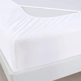 img 3 attached to 🛏️ Bed Skirt Alternative: Elastic Wrap Around Box Spring Cover for Queen Size Beds [White, Fits up to 13"]