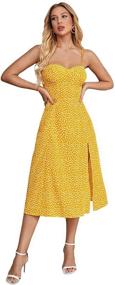 img 4 attached to 👗 Floerns Women's Sleeveless Yellow Dress: Chic and Shoulder-Baring Fashion for Women