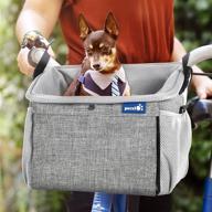 🐶 pecute dog bike basket: pet carrier for bicycle, dog booster car seat with 2 spacious side pockets, comfortable & padded shoulder strap, portable & breathable pet carrier, ideal for traveling with your pet logo