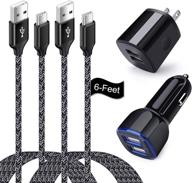 🔌 high-quality usb type c car charger & dual usb wall charger kit with usb c cable - compatible with samsung galaxy a21, a20, a50, lg stylo 6, g8, g7, moto g8, g7, g power, g stylus logo