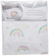 🦄 deluxe flannel fitted crib sheet - trend lab unicorn rainbow logo