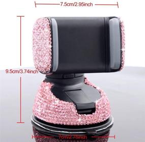 img 1 attached to 📱 Bling Crystal Rhinestone Car Stand Phone Holder - Stylish and Adjustable Dashboard Mount for Easy GPS Viewing, Compatible with iPhone 6s to 11 Pro Plus (Rose)