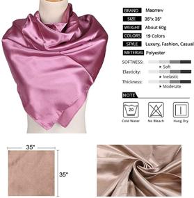 img 1 attached to 🧣 Women's Large 35 Inch Satin Square Scarf – Silk-Like Feel, Perfect for Hair Wrapping, Gift, Headscarf, and Scarves