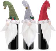 mocoosy christmas gnomes wine bottle covers - pack of 3 handmade swedish tomte gnomes bottle toppers - santa bottle bags for scandinavian plush christmas decorations - holiday home table decor logo