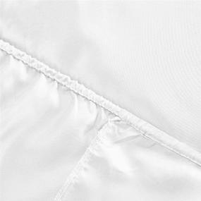 img 1 attached to 🛏️ ANMINY Satin Silk Bed Sheet Set - Twin Size, 3 Piece with Fitted Sheet, Flat Sheet, and Pillowcases - Silky Soft, Deep Pockets, Wrinkle & Fade Resistant - White