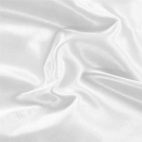 img 3 attached to 🛏️ ANMINY Satin Silk Bed Sheet Set - Twin Size, 3 Piece with Fitted Sheet, Flat Sheet, and Pillowcases - Silky Soft, Deep Pockets, Wrinkle & Fade Resistant - White