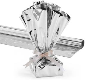 img 2 attached to Mylar Gift Wrap Roll by Hygloss Products - Ideal for Gift Bags & Baskets – 24 Inch x 8.3 Feet, Silver (61205)