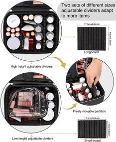 img 2 attached to 💼 NAONAYA Makeup Organizer Bag - Vertical Travel Cosmetic Case with Large Capacity - Waterproof Leather Train Case for Artist Brushes, Taller Liquid Storage - Keep Cosmetics Upright