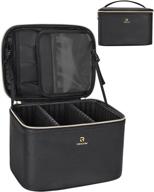 💼 naonaya makeup organizer bag - vertical travel cosmetic case with large capacity - waterproof leather train case for artist brushes, taller liquid storage - keep cosmetics upright logo