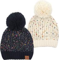 🎉 confetti knit beanie hat with pom - women's winter slouchy chenille chunky cap logo