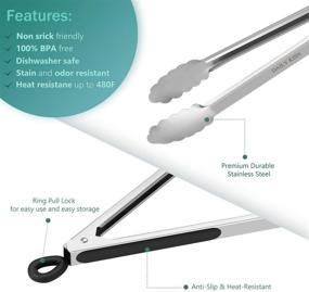 img 1 attached to 🍴 17 Inch Extra Long Kitchen Tongs: Premium Stainless Steel Tongs for Cooking, Grilling, Barbecue/BBQ & Buffet