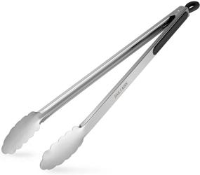 img 4 attached to 🍴 17 Inch Extra Long Kitchen Tongs: Premium Stainless Steel Tongs for Cooking, Grilling, Barbecue/BBQ & Buffet