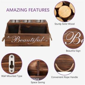 img 1 attached to 🧰 Qlfyuu Wooden Hair Tool Organizer Countertop: Stylish Storage for Hair Dryer, Curling Iron, Flat Iron, and Styling Tools in Brown