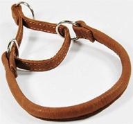 🐶 premium 20-inch genuine leather martingale collar for dogs in brown- superior quality soft rolled design by dogline logo