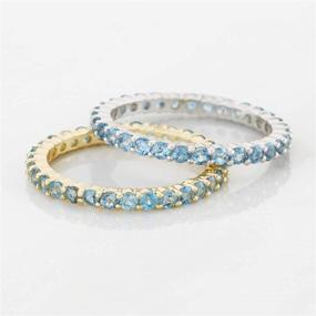 img 1 attached to 💍 2mm Stackable Eternity Band Ring in 14K Solid Yellow or White Gold with Gemstone