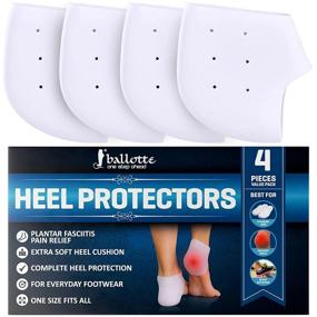 img 4 attached to 👣 Breathable Silicone Heel Protector Cups for Fast Pain Relief, Plantar Fasciitis Support, Blister and Spur Relief - 2 Pairs of Silicone Socks for Men and Women
