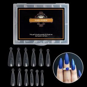 img 4 attached to 120 Clear Stiletto Dual Forms for Poly Nail Gel and Acrylic Nails - Vcedas Dual System Nail Molds and Extensions