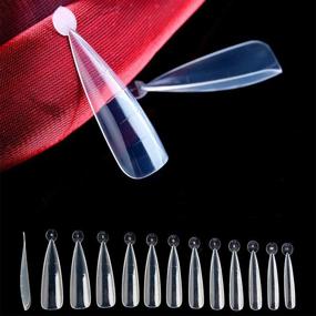 img 3 attached to 120 Clear Stiletto Dual Forms for Poly Nail Gel and Acrylic Nails - Vcedas Dual System Nail Molds and Extensions