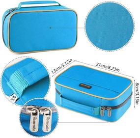 img 2 attached to 📚 Homecube Big Capacity Pencil Case Storage Bag with Outer Pockets and Handle - Blue, 8.23x5.12x3.15 inches
