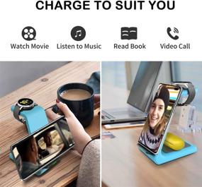 img 1 attached to Идеальное 3-в-1 беспроводное зарядное устройство для Samsung Galaxy: Быстрая станция Qi-зарядки для часов, наушников и телефона - Совместима с S21 Ultra/S20/S10/S7 и больше!