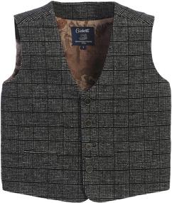 img 3 attached to 👔 Optimized Search: Gioberti 3-Piece Tweed Vest, Cap, and Bow Tie Set for Kids and Boys