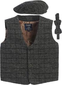 img 4 attached to 👔 Optimized Search: Gioberti 3-Piece Tweed Vest, Cap, and Bow Tie Set for Kids and Boys