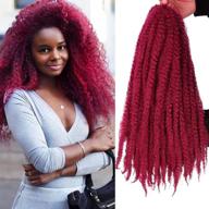 🔴 бордовые косы marley afro braid: набор из 3-х пакетов волнистых косичек gx beauty18inch для косичек марли – натуральные накладные волосы афрокосичек для черных женщин (#bug) логотип