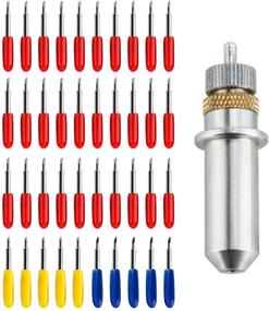 img 4 attached to 🔪 40Pcs Tungsten Steel Vinyl Cutter Blades 30°/45°/60° - Compatible with Roland/Explore Air/Air 2 and Most Cutting Plotter Machines - Cutting Replacement Blades Set with 1 Knife Block Blade Holder