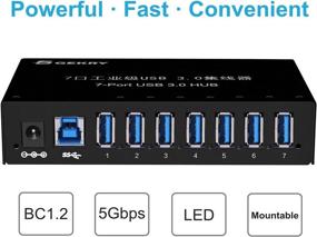 img 3 attached to 🔌 High-Speed 7 Port Powered USB 3.0 Hub with 12V/3A Adapter