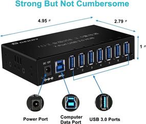 img 2 attached to 🔌 High-Speed 7 Port Powered USB 3.0 Hub with 12V/3A Adapter